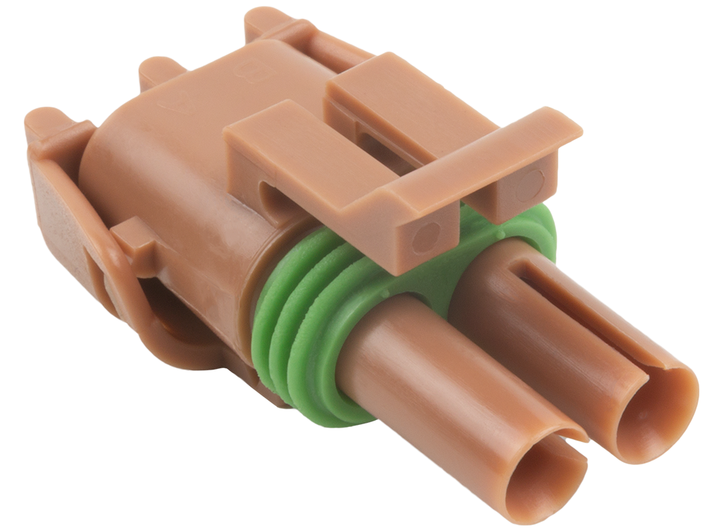 Aptiv (Delphi) 2 Way Brown Weather Pack Tower Sealed Male Connector