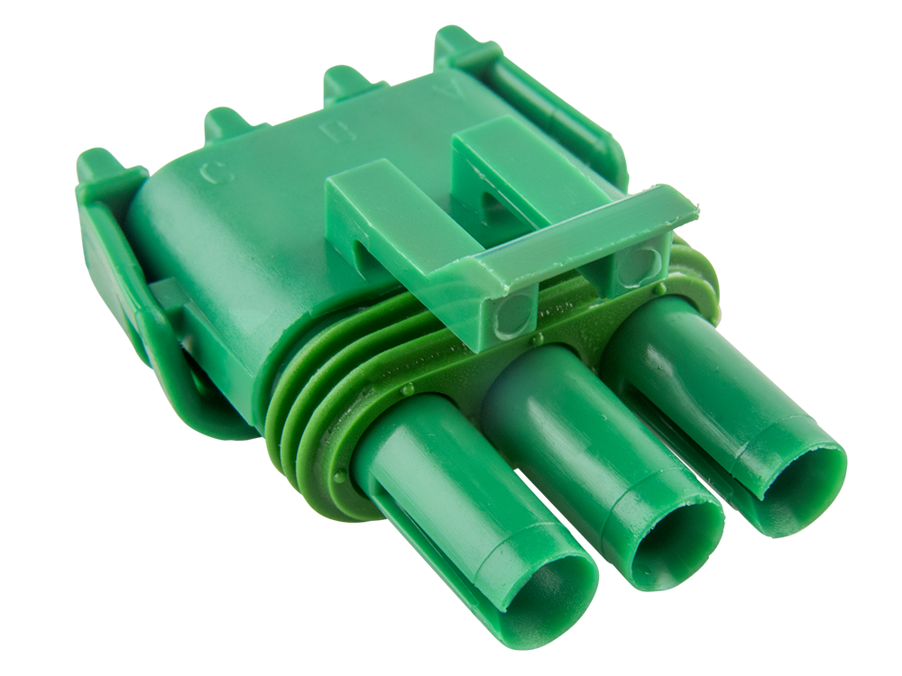 Aptiv (Delphi) 3 Way Dark Green Weather Pack Tower Sealed Male Connector