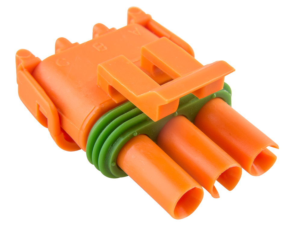 Aptiv (Delphi) 3 Way Orange Weather Pack Tower Sealed Female Connector