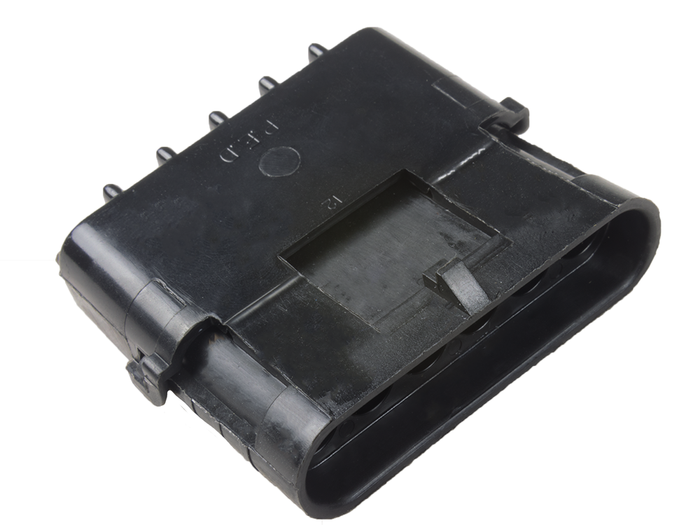 Aptiv (Delphi) 6 Way Black Weather Pack Shroud Sealed Male Connector