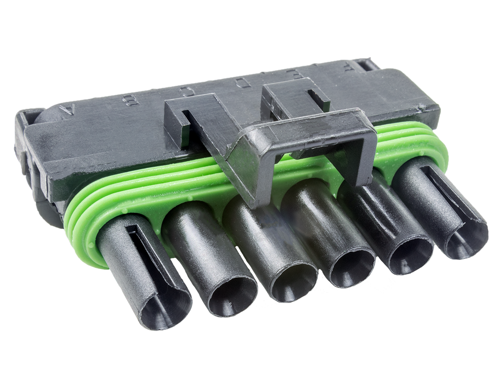 Aptiv (Delphi) 6 Way Black Weather Pack Tower Sealed Female Connector