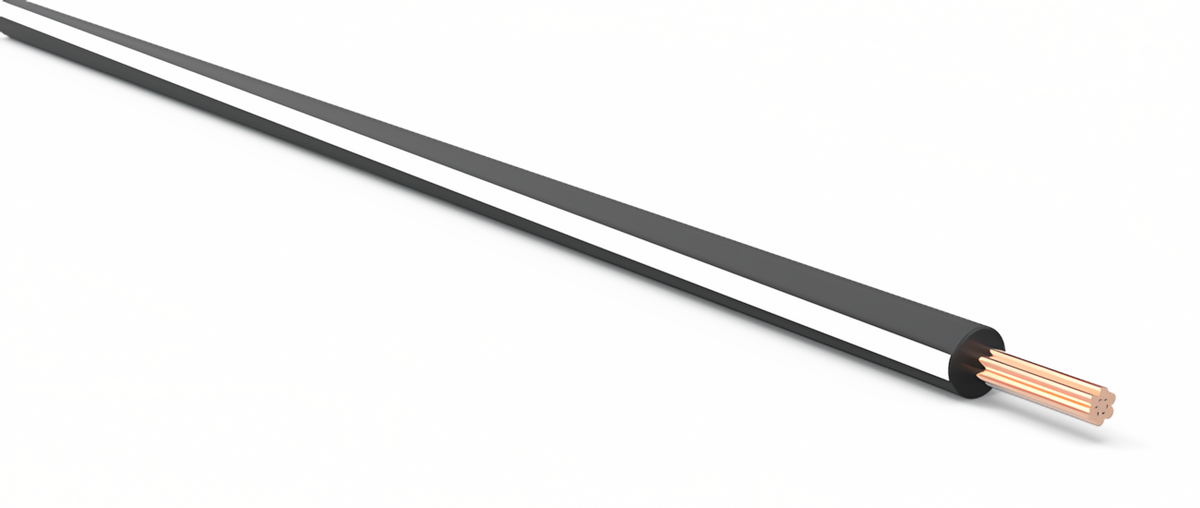 22ga Automotive TXL Wire - BLACK w/ WHITE Stripe
