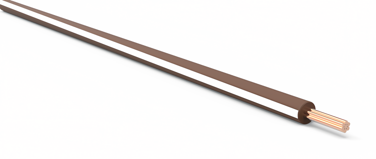 22ga Automotive TXL Wire - BROWN w/ WHITE Stripe