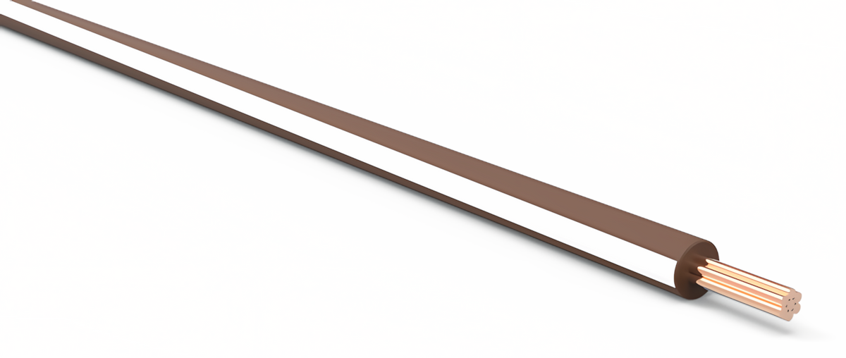 20ga Automotive TXL Wire - BROWN w/ WHITE Stripe
