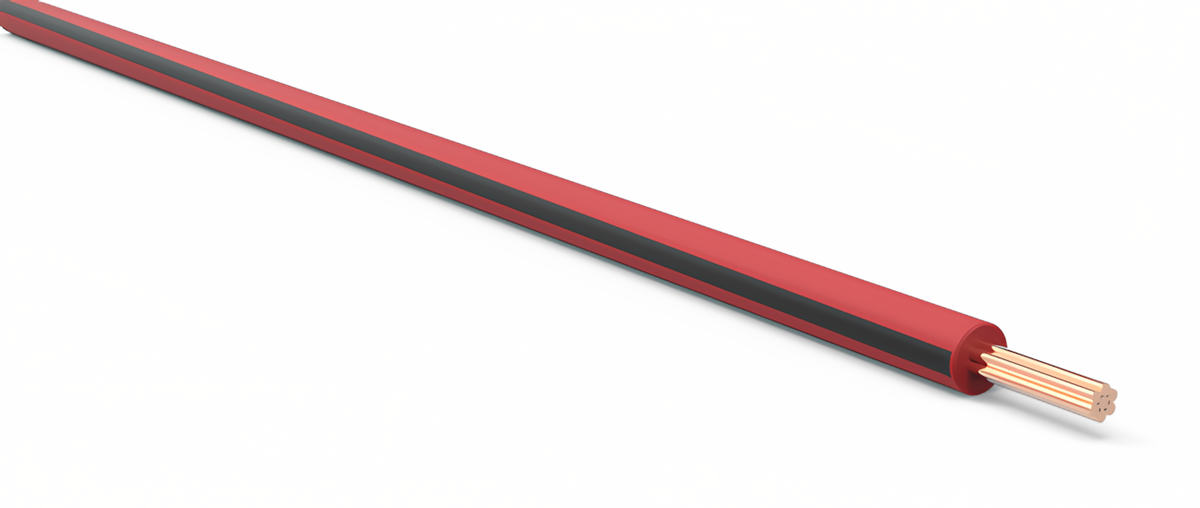 22ga Automotive TXL Wire - RED w/ BLACK Stripe