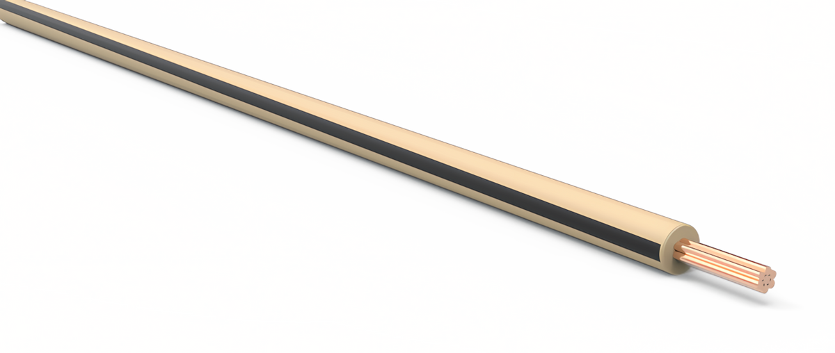 22ga Automotive TXL Wire - TAN w/ BLACK Stripe