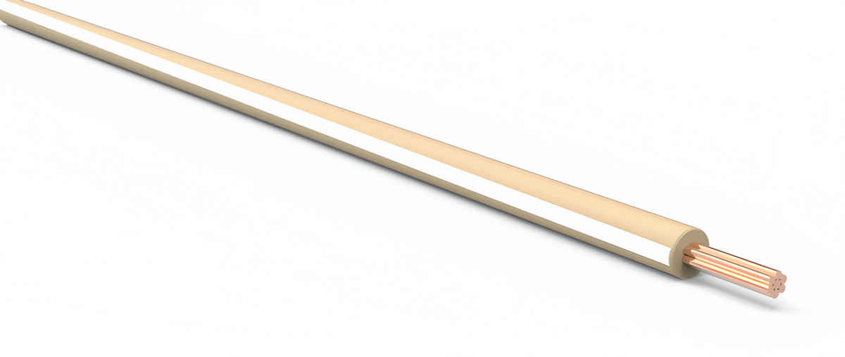 22ga Automotive TXL Wire - TAN w/ WHITE Stripe