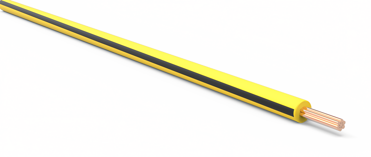 22ga Automotive TXL Wire - YELLOW w/ BLACK Stripe