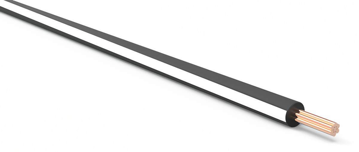 20ga Automotive TXL Wire - BLACK w/ WHITE Stripe