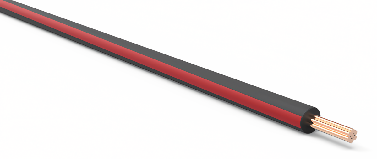 20ga Automotive TXL Wire - BLACK w/ RED Stripe