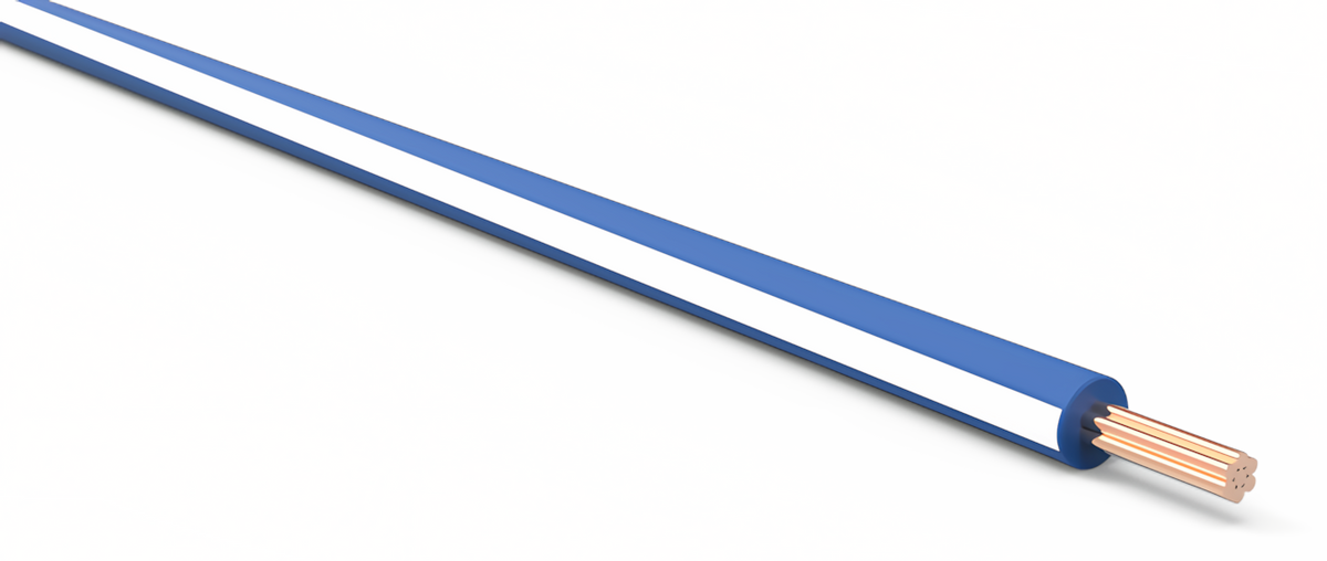 20ga Automotive TXL Wire - DARK BLUE w/ WHITE Stripe