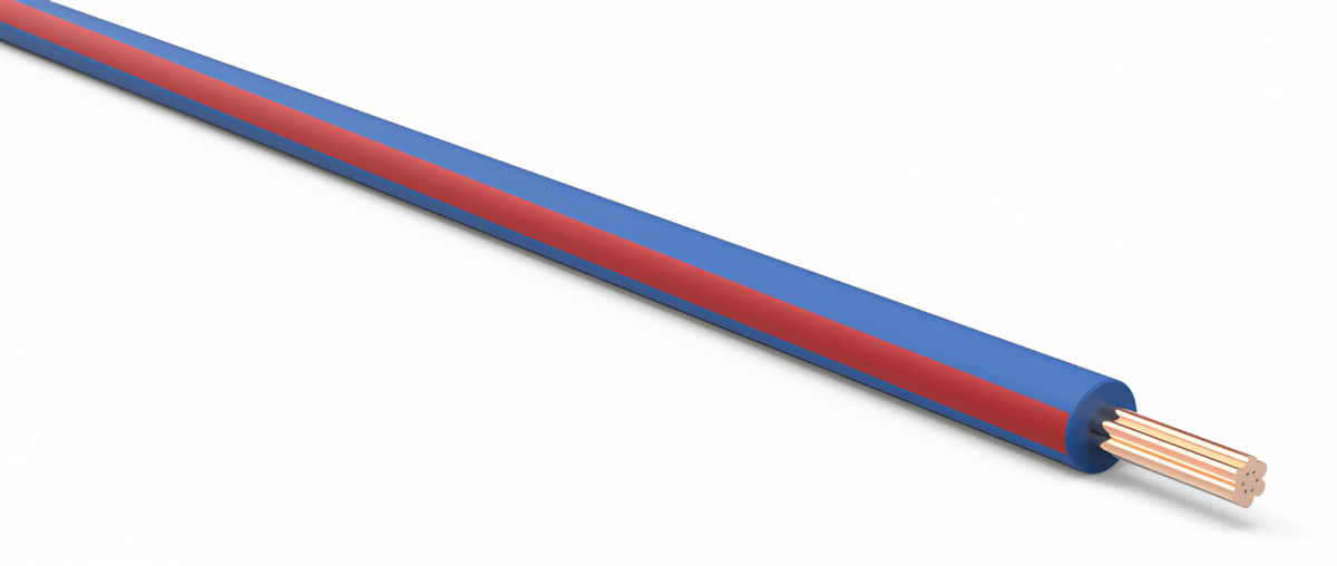 20ga Automotive TXL Wire - DARK BLUE w/ RED Stripe