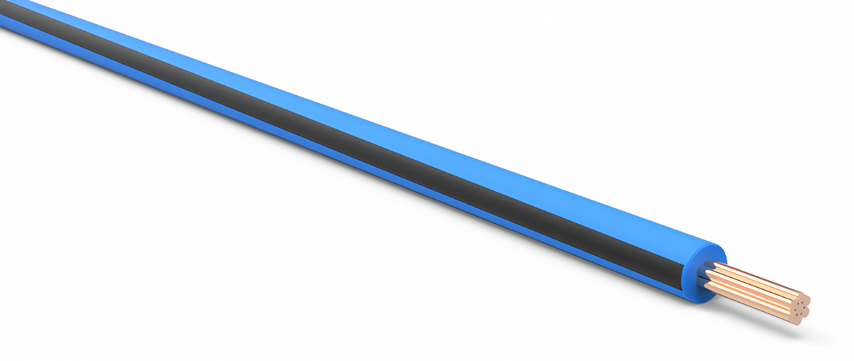 20ga Automotive TXL Wire - LIGHT BLUE w/ BLACK Stripe