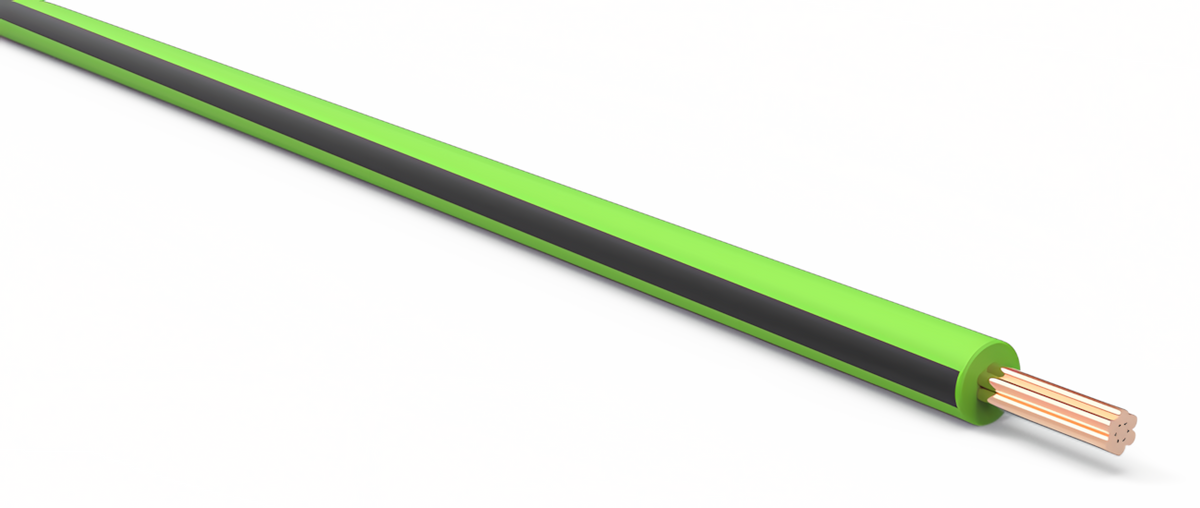 20ga Automotive TXL Wire - LIGHT GREEN w/ BLACK Stripe