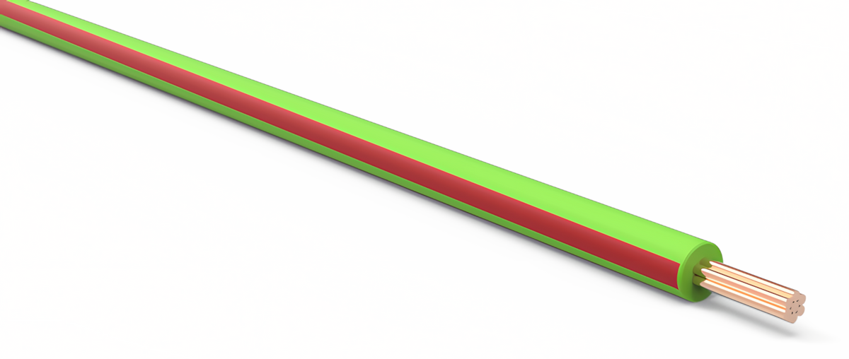 20ga Automotive TXL Wire - LIGHT GREEN w/ RED Stripe