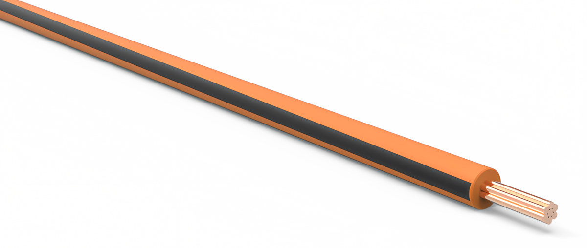 20ga Automotive TXL Wire - ORANGE w/ BLACK Stripe