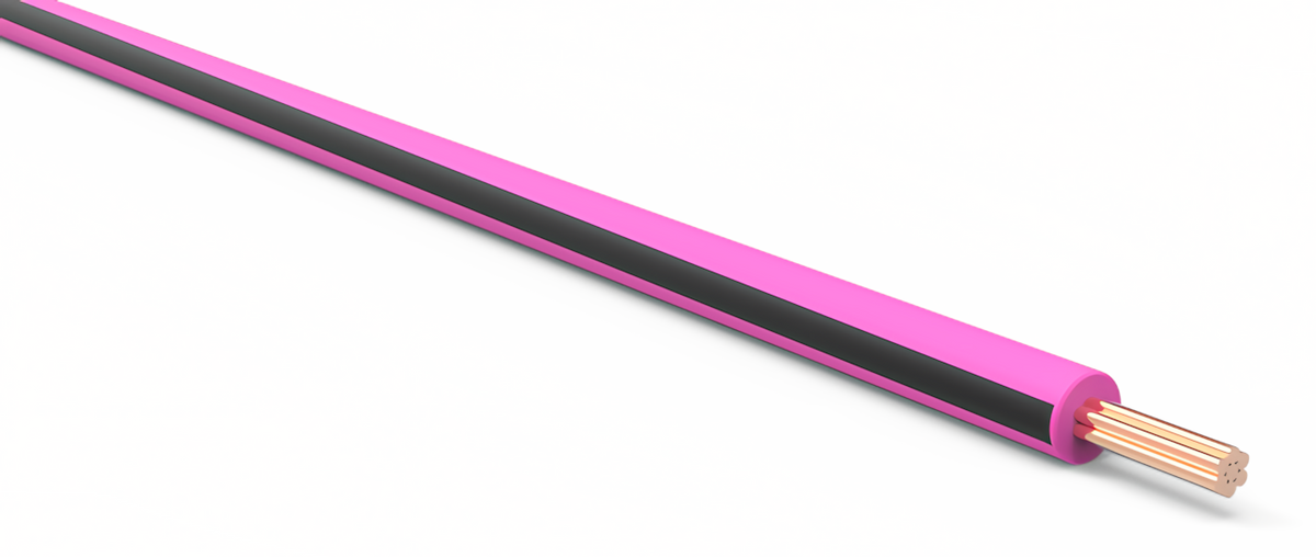 20ga Automotive TXL Wire - PINK w/ BLACK Stripe