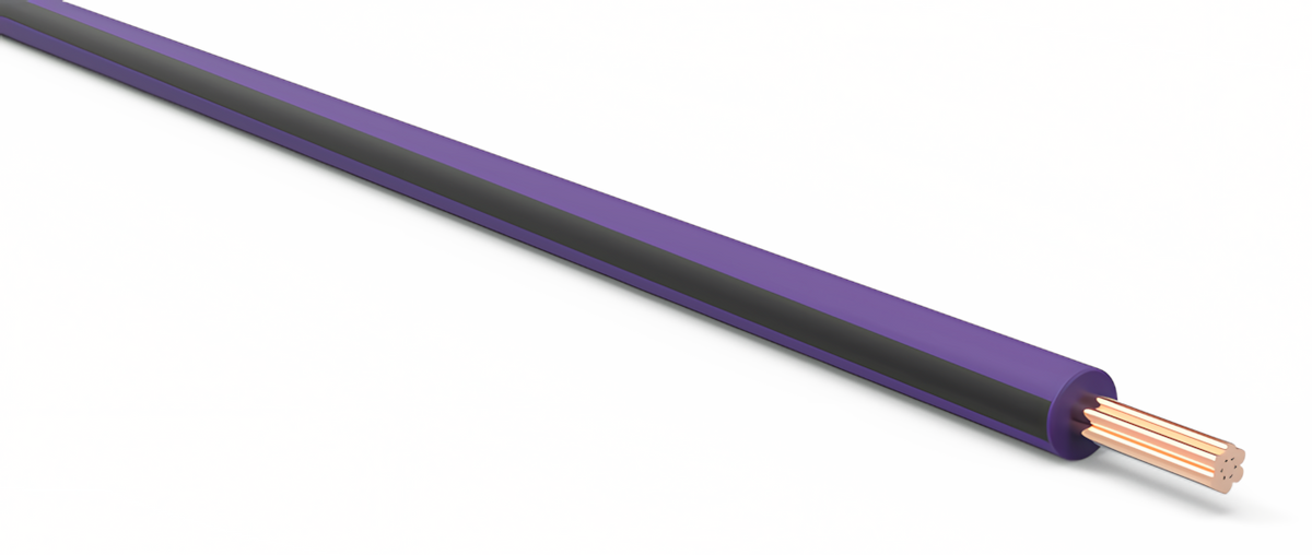 20ga Automotive TXL Wire - PURPLE w/ BLACK Stripe