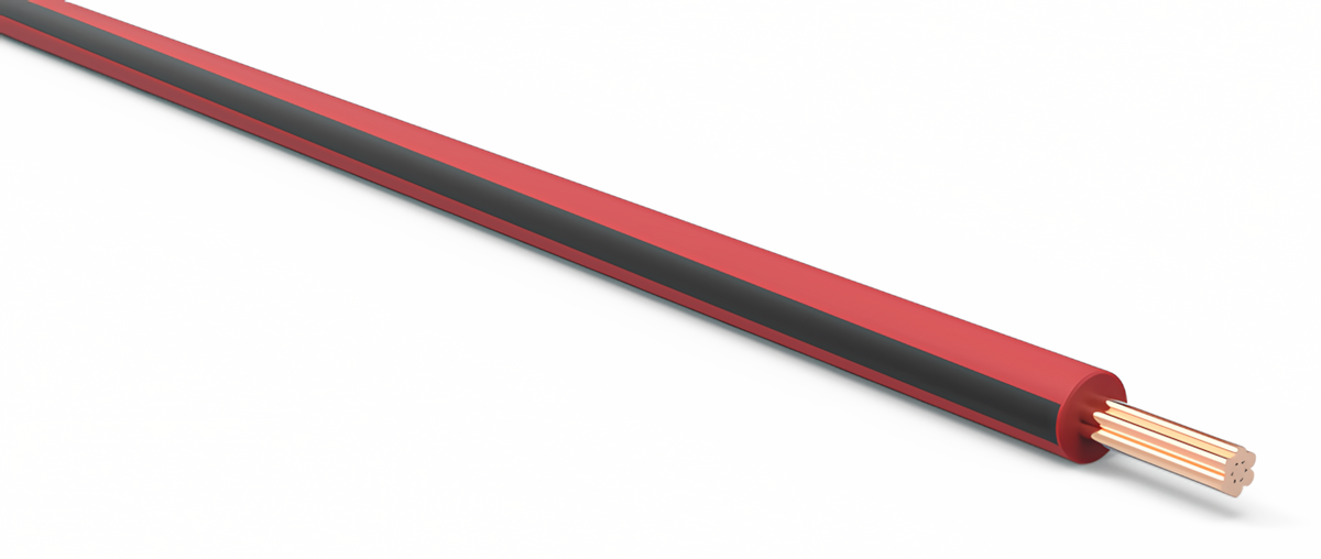 20ga Automotive TXL Wire - RED w/ BLACK Stripe
