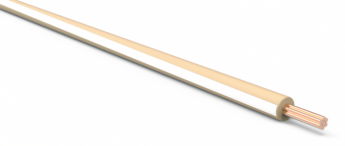20ga Automotive TXL Wire - TAN w/ WHITE Stripe