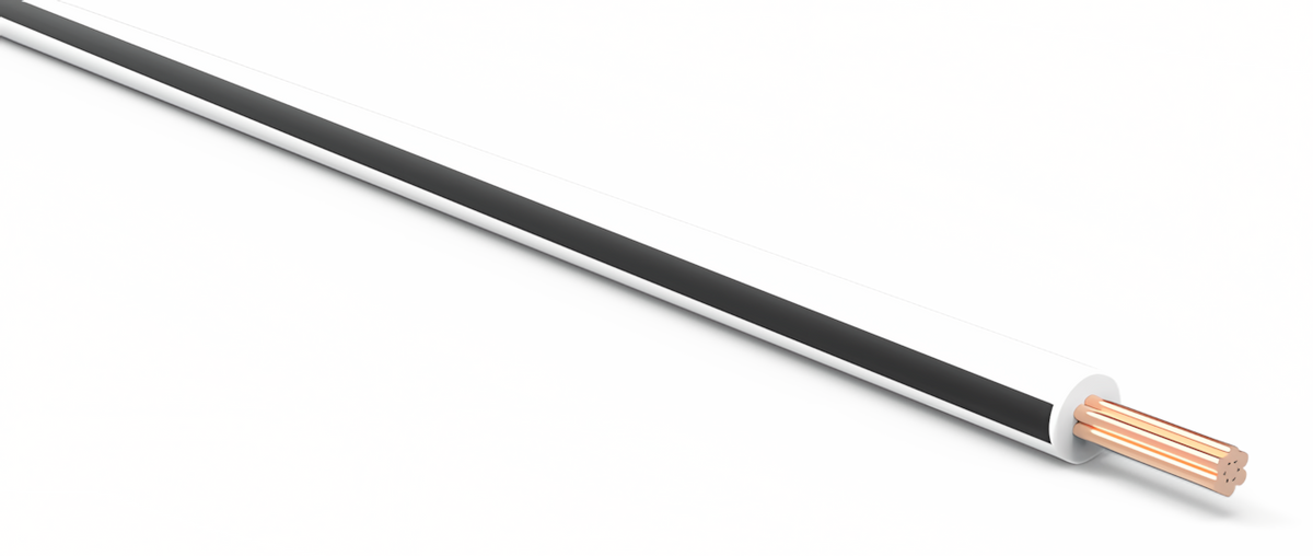 20ga Automotive TXL Wire - WHITE w/ BLACK Stripe