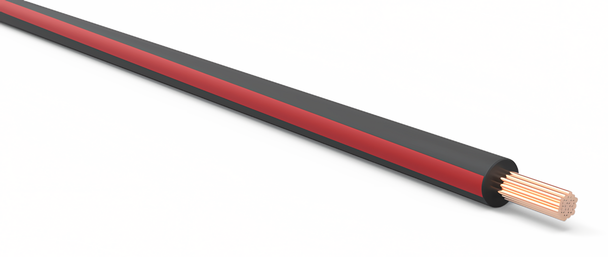 18ga Automotive TXL Wire - BLACK w/ RED Stripe