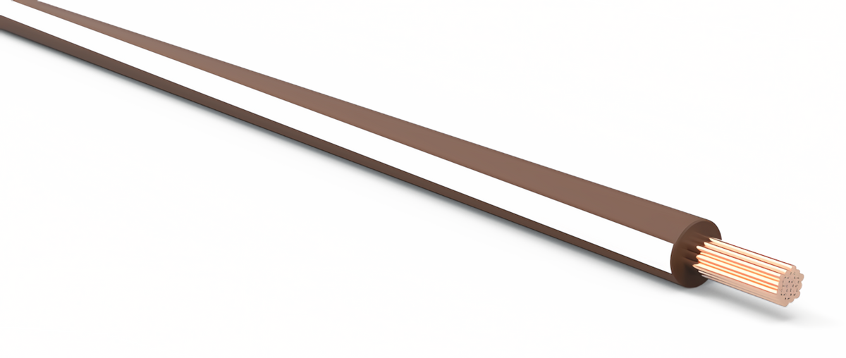 18ga Automotive TXL Wire - BROWN w/ WHITE Stripe