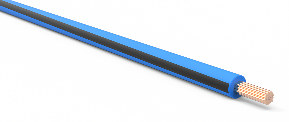 18ga Automotive TXL Wire - LIGHT BLUE w/ BLACK Stripe
