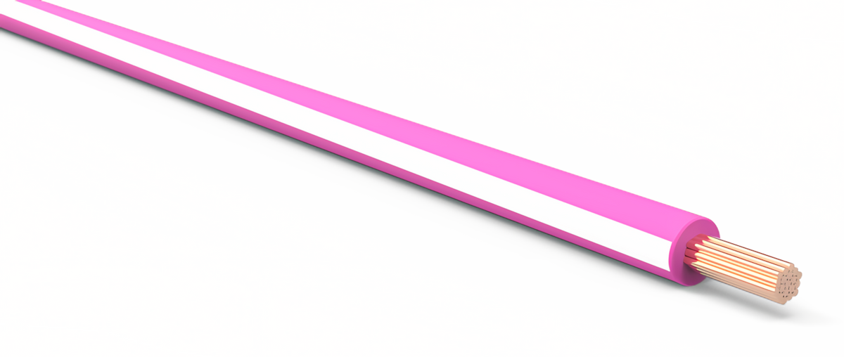 18ga Automotive TXL Wire - PINK w/ WHITE Stripe