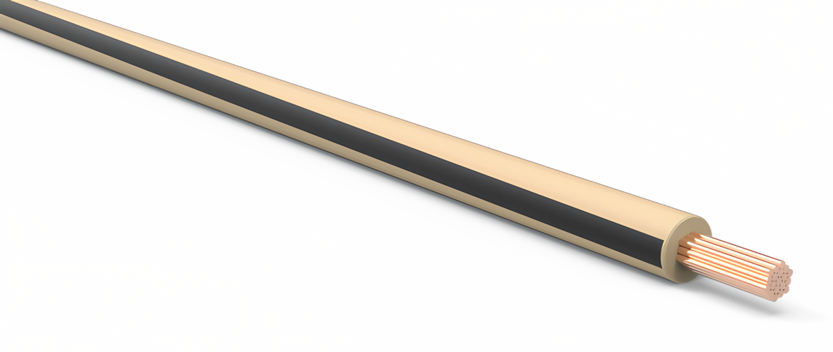 18ga Automotive TXL Wire - TAN w/ BLACK Stripe