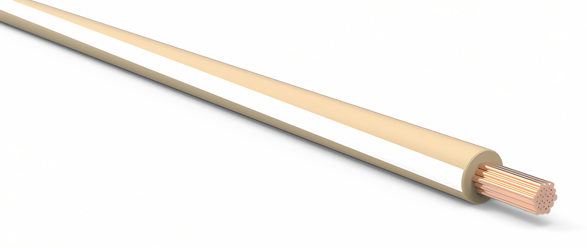 16ga Automotive TXL Wire - TAN w/ WHITE Stripe