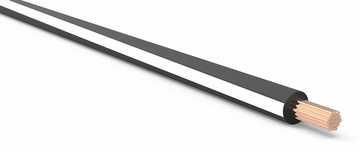 16ga Automotive TXL Wire - BLACK w/ WHITE Stripe
