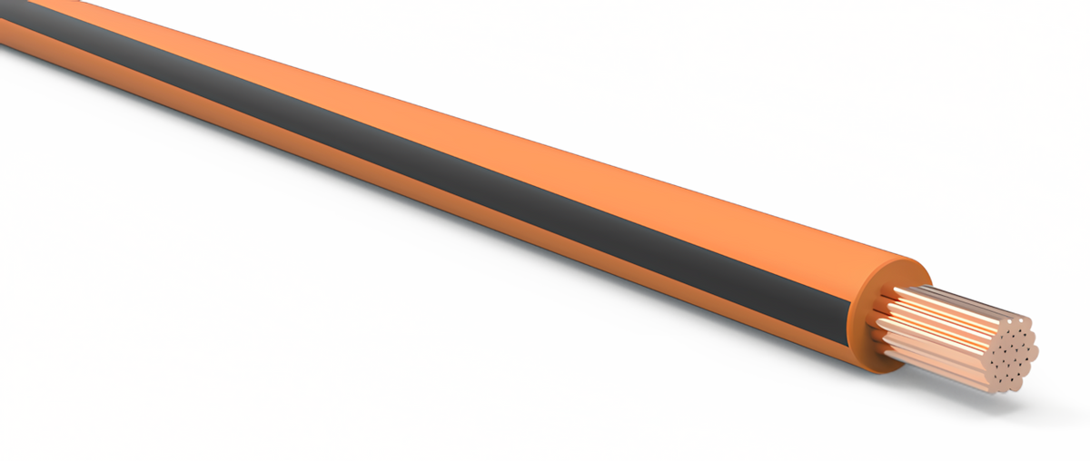 14ga Automotive TXL Wire - ORANGE w/ BLACK Stripe