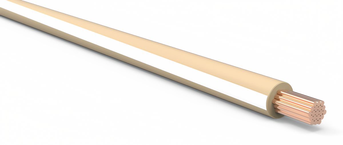 14ga Automotive TXL Wire - TAN w/ WHITE Stripe