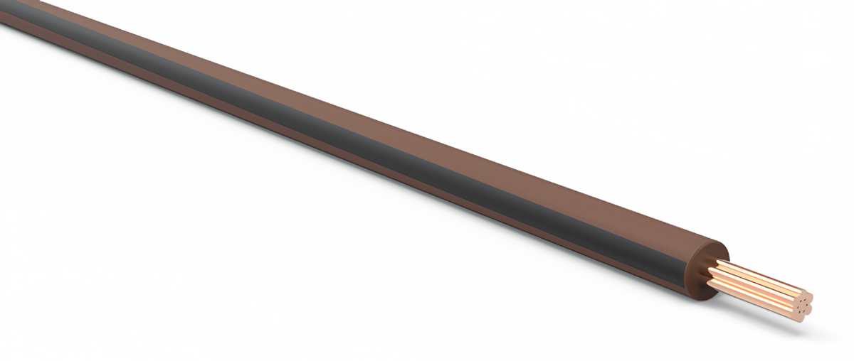20ga Automotive TXL Wire - BROWN w/ BLACK Stripe