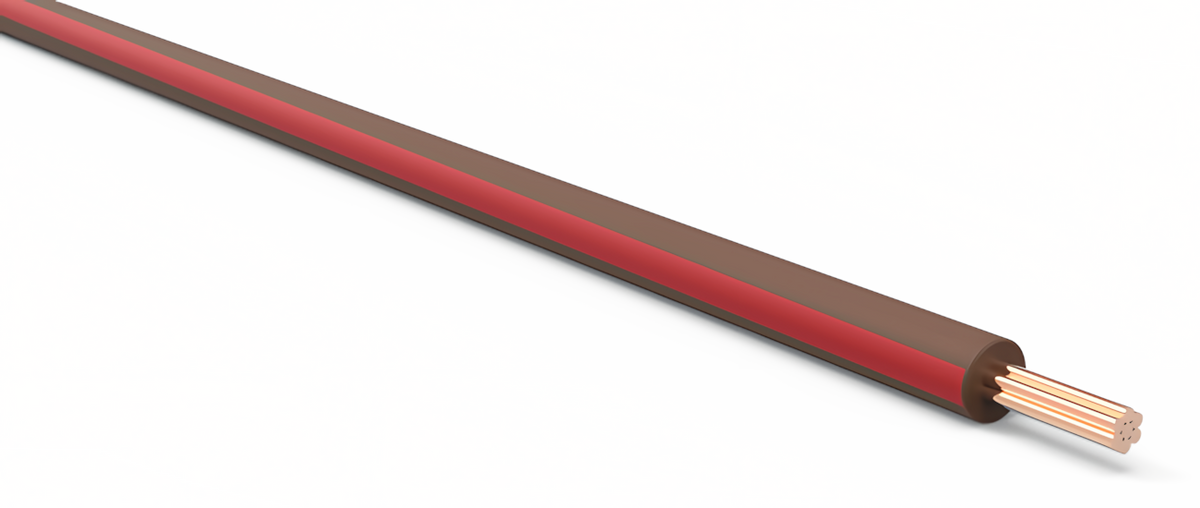 20ga Automotive TXL Wire - BROWN w/ RED Stripe