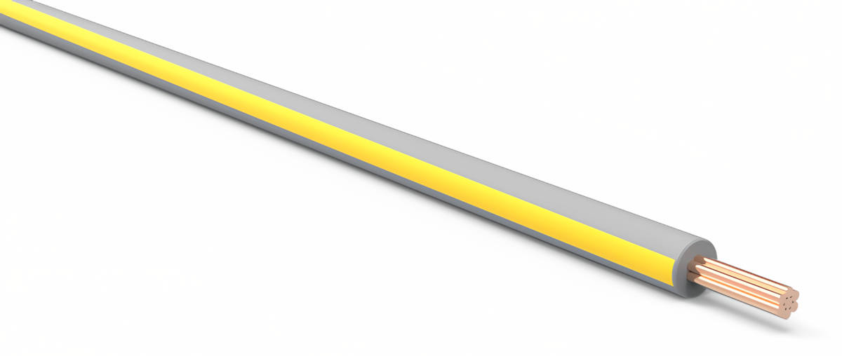 20ga Automotive TXL Wire - GRAY w/ YELLOW Stripe
