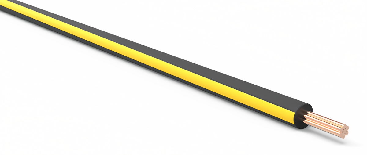 20ga Automotive TXL Wire - BLACK w/ YELLOW Stripe