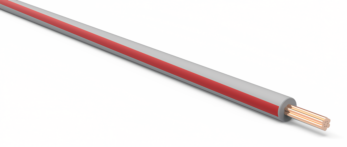 20ga Automotive TXL Wire - GRAY w/ RED Stripe
