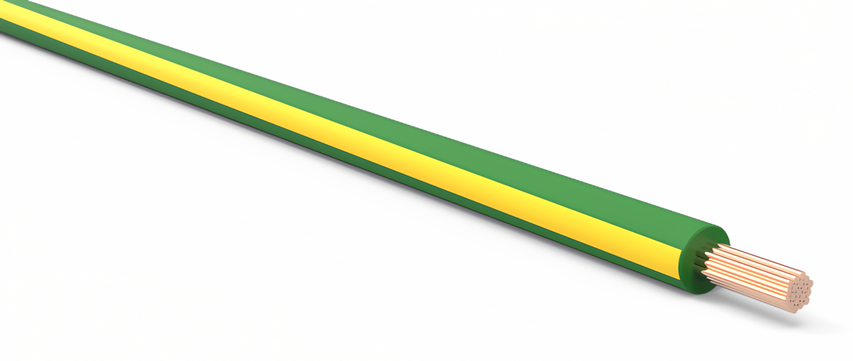 18ga Automotive TXL Wire - DARK GREEN w/ YELLOW Stripe