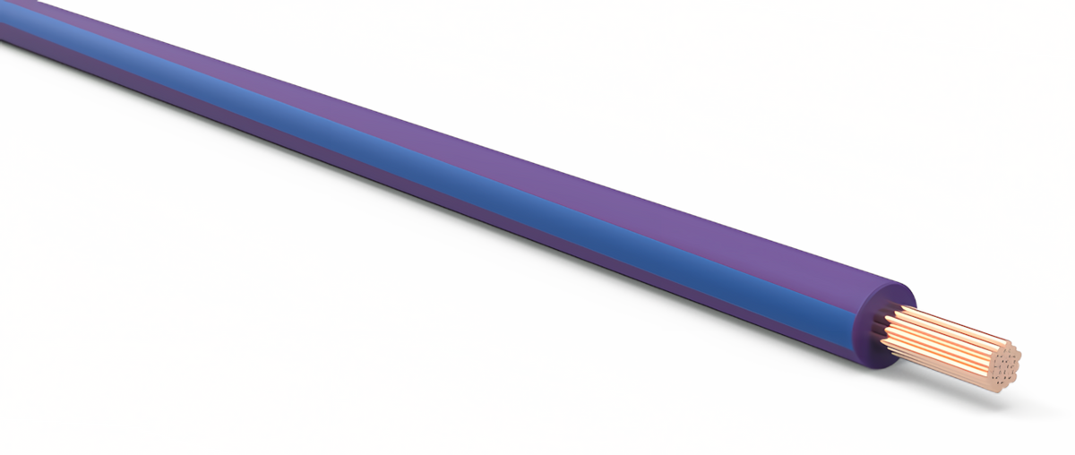 18ga Automotive TXL Wire - PURPLE w/ BLUE Stripe