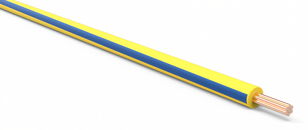 20ga Automotive TXL Wire - YELLOW w/ BLUE Stripe