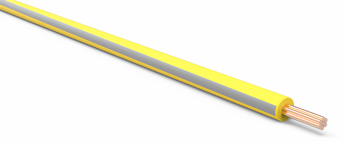 20ga Automotive TXL Wire - YELLOW w/ GRAY Stripe