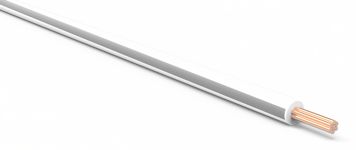 20ga Automotive TXL Wire - WHITE w/ GRAY Stripe