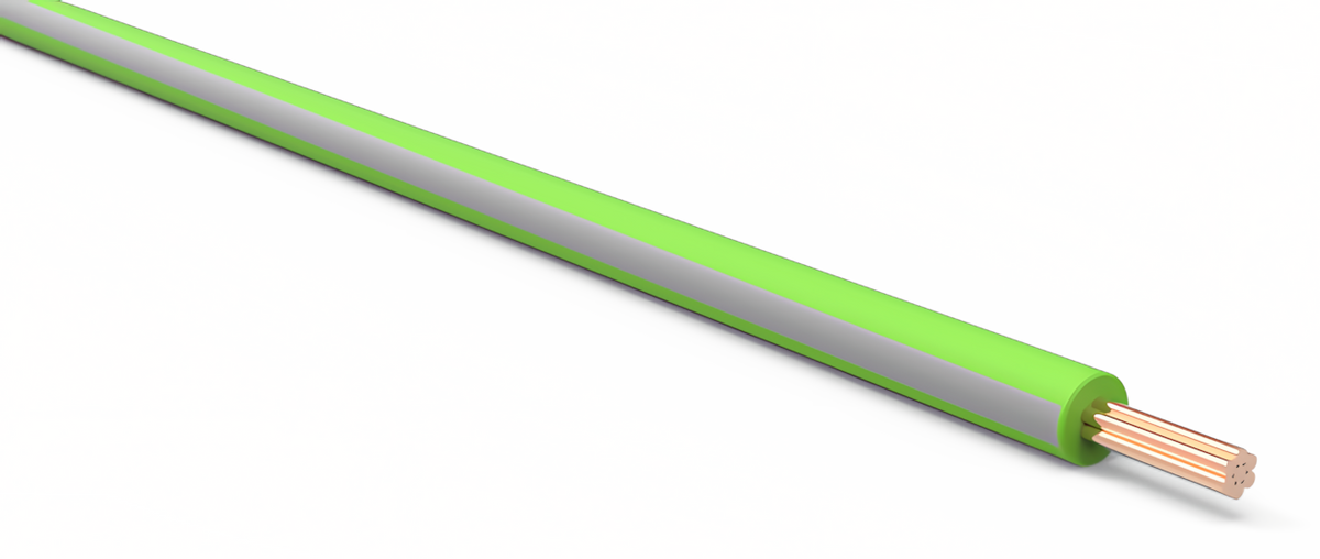 20ga Automotive TXL Wire - LIGHT GREEN w/ GRAY Stripe