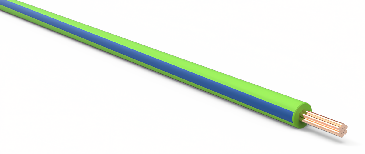 20ga Automotive TXL Wire - LIGHT GREEN w/ BLUE Stripe