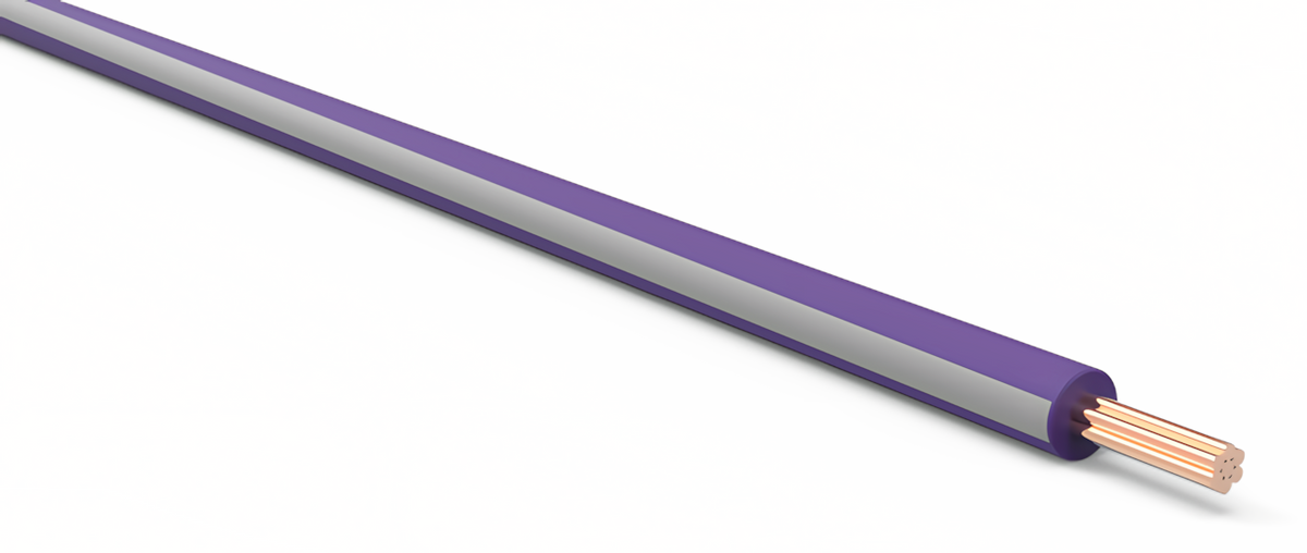 20ga Automotive TXL Wire - PURPLE w/ GRAY Stripe