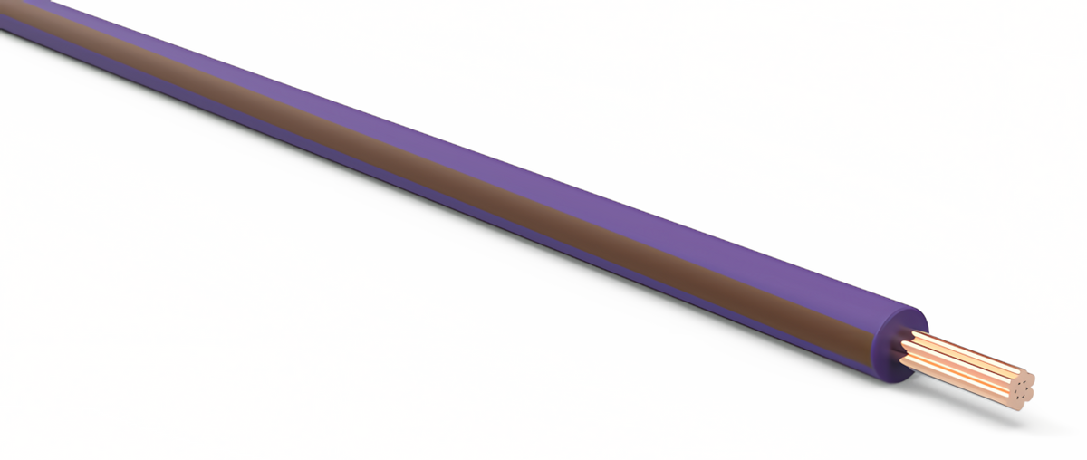 20ga Automotive TXL Wire - PURPLE w/ BROWN Stripe