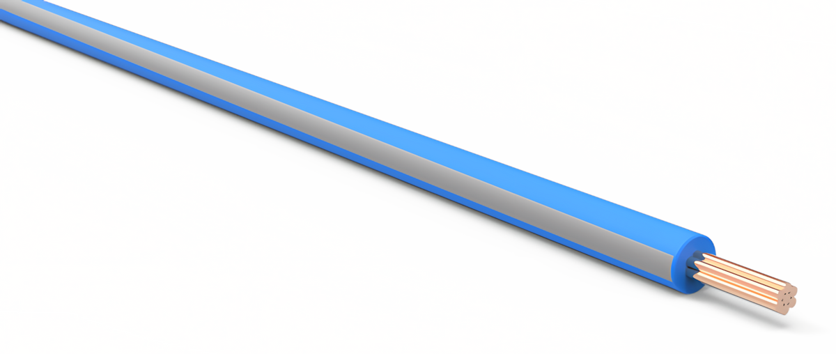 20ga Automotive TXL Wire - LIGHT BLUE w/ GRAY Stripe