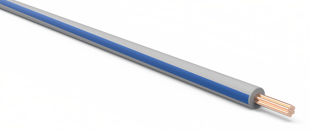 20ga Automotive TXL Wire - GRAY w/ BLUE Stripe